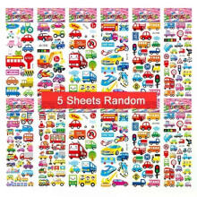 (Orange) con 5/12Sheets 3D Bubble Dress Up Girls Stickers Cartoon Princess Change Clothes DIY Kawaii Toys Children Birthday Party Decoration