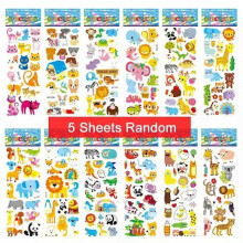 (MULTI) con 5/12Sheets 3D Bubble Dress Up Girls Stickers Cartoon Princess Change Clothes DIY Kawaii Toys Children Birthday Party Decoration