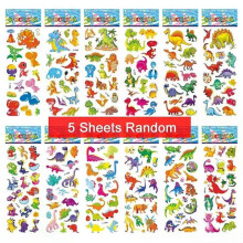 (PURPLE) con 5/12Sheets 3D Bubble Dress Up Girls Stickers Cartoon Princess Change Clothes DIY Kawaii Toys Children Birthday Party Decoration
