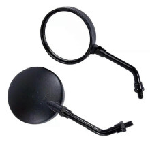 (Short Stem) con 2pcs Universal Motorcycle Black Round Mirror Fit For Most 10mm Thread Dia Rear View Mirror Side Mirrors