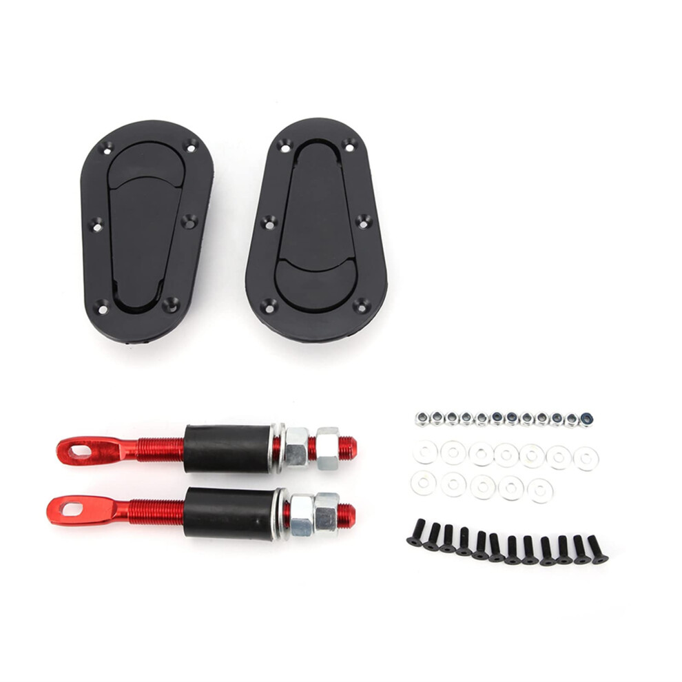 Hood Lock Pin Kit,Universal Racing Car Bonnet Plus Flush Hood Latch Pin Key Without Lock Kit (Black) Black 689788538464