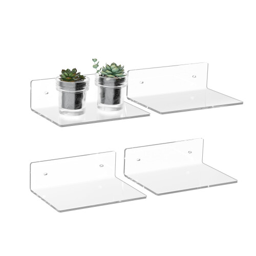 Acrylic Small Floating Shelf, Home Wall Display, 4 Pack 1