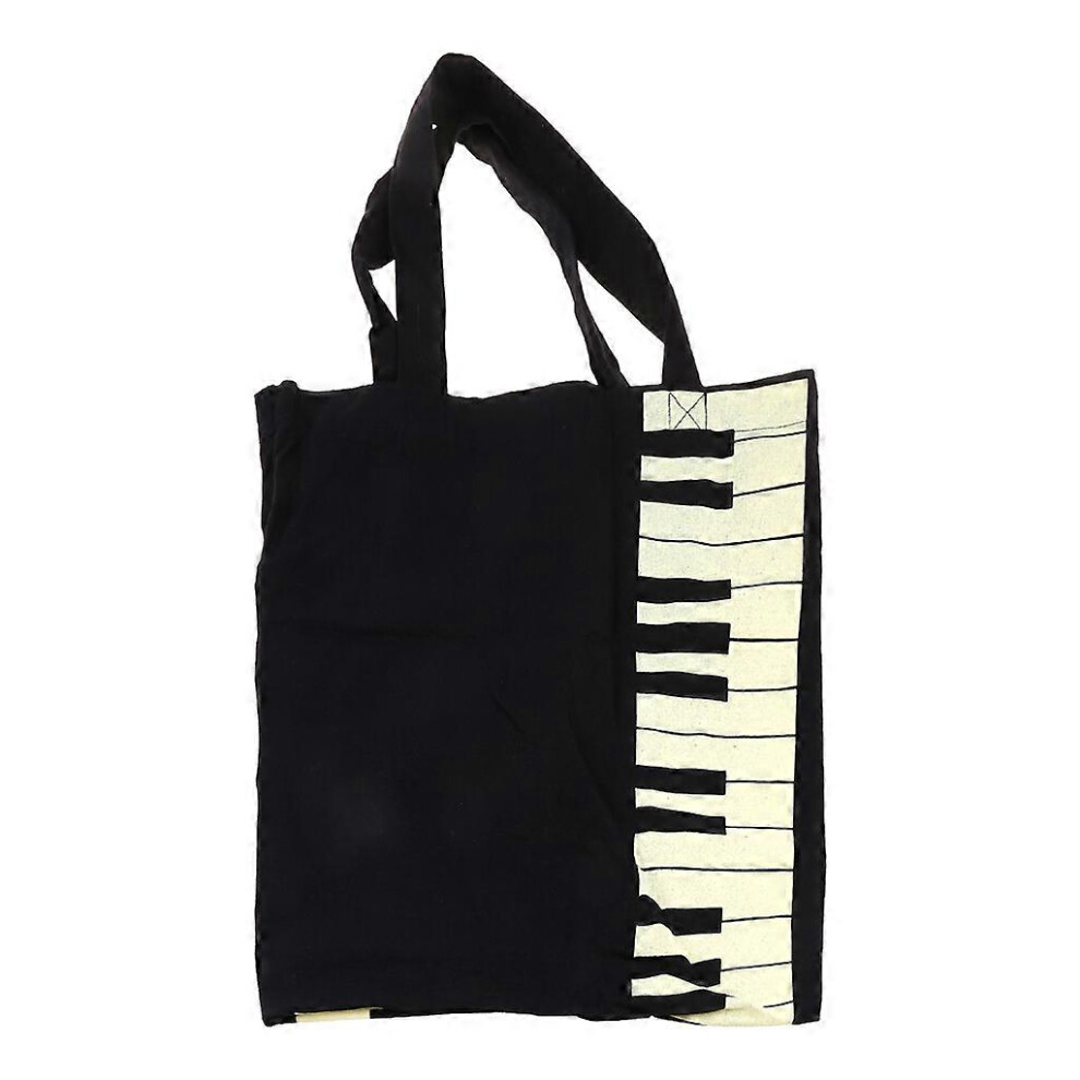 (As show, One size) Hot Fashion Black Piano Keys Music Handbag Tote Bag Shopping Bag Handbag  Black