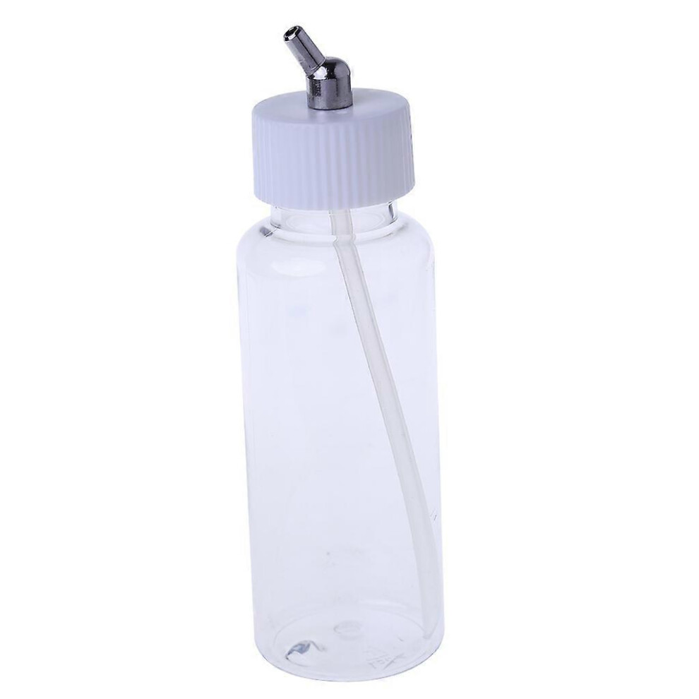 (As show, One size) 1PC Plastic 100cc Airbrush Bottles Jars Lid Adapter Dual-Action Siphon Feed New  White