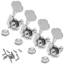 (As show, One size) New Bass Guitar Machine Heads Knobs Tuners Tuning Pegs Tuners Guitar Parts 4PCS  Silver