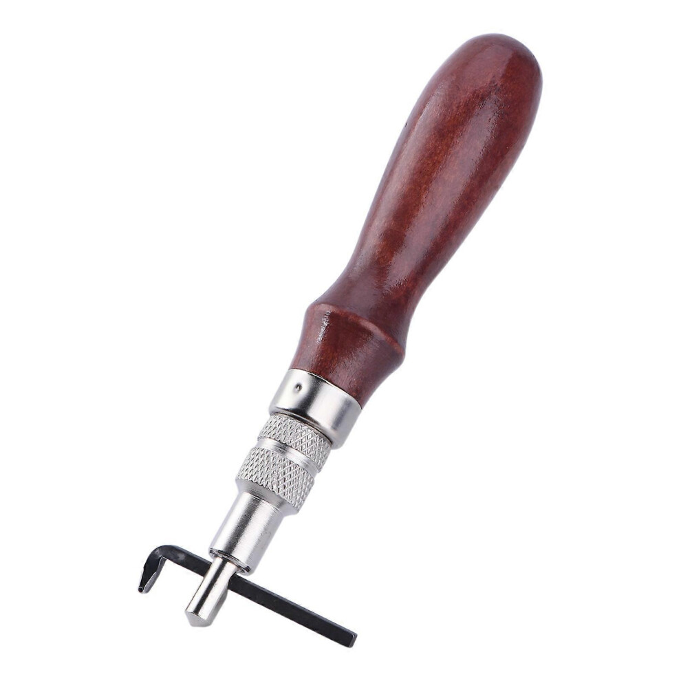 (As Show, One Size) Adjustable Leather Edge Stitching Groover Leathercraft Groove Gouge Working Tool Silver