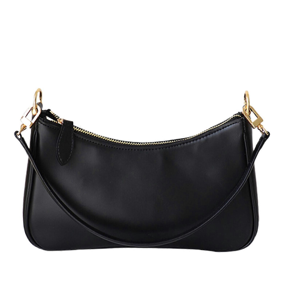 (, One Size) Stylish Crossbody Bag With Chain Strap And Spacious Interior Pu Leather Shoulder Bags Evening Purse For Everyday Use Black