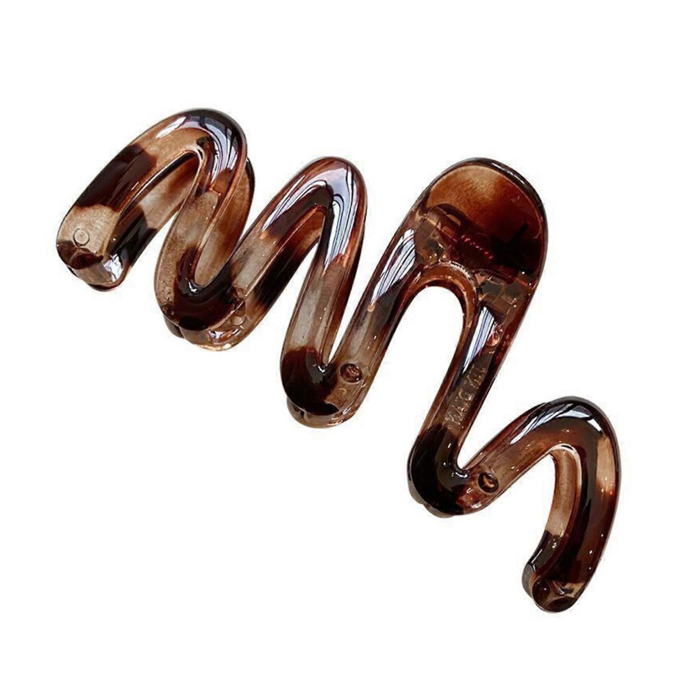 (Caramel color, One size) Hair Claw Clip Large Clip Headgear Hair Claw Clamp Elegant Wide Hair Holder Barrettes Strong Hold Hairpin for Girls  Caramel