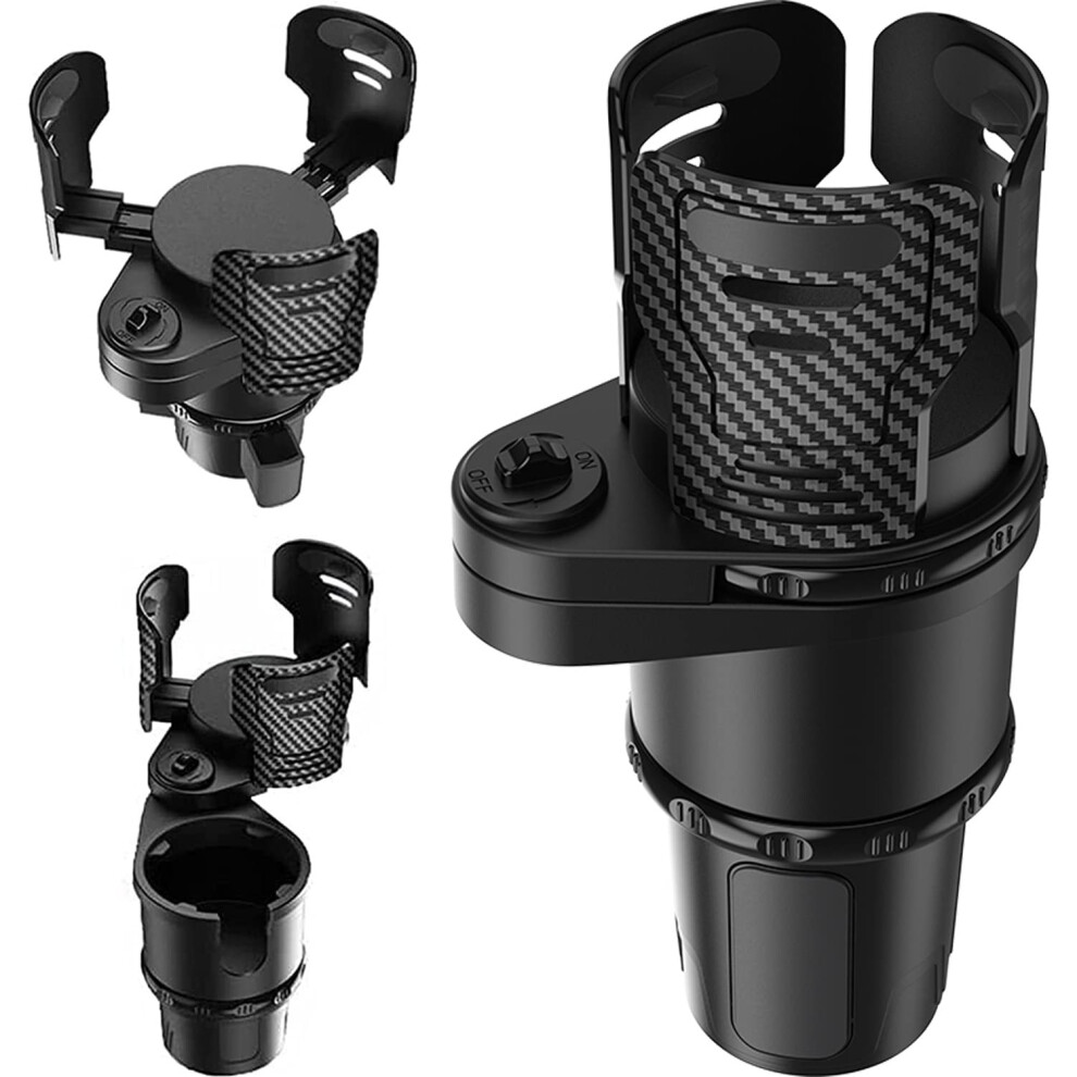 Dual Cup Holder Expander Adapter For Car,2 In 1 Upgraded Automotive Cup Holder Extender 689788539058