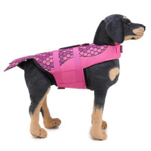(L) MIMIGO Dog Life Jacket Pet Floatation Vest Dog Lifesaver Dog Life Preserver for Water Safety at The Pool, Beach, Boating Pink