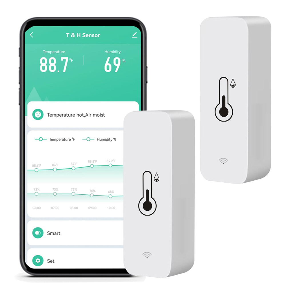 WiFi Humidity Temperature Monitor: Smart Hygrometer Thermometer for Remote Monitor and Alert