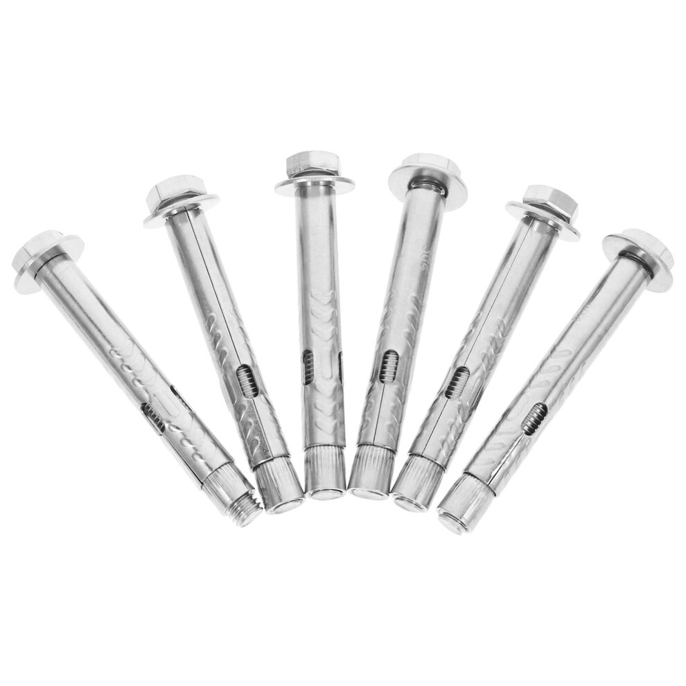 Hex Head Sleeve Anchor, 6Pcs M8x80mm Expansion Bolts Anchor Bolt 304 Stainless Steel 6493810779565