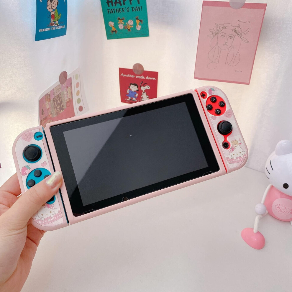 Enfly Cute Dockable Case Cover For Nintendo Switch, Ergonomic Soft T Grip Case For Joycon, Sparkle Skin Set 6493810779701