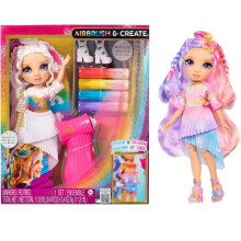 Rainbow High Air Brush & Crea DIY Fashion Doll con Kit di Pennarelli
