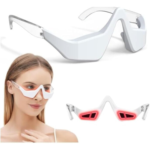 UnderEye Red Light Therapy Glasses with 3D Fit  Microcurrent Massage  Eye Care 1