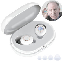 Hearing aids for seniors rechargeable with noise cancelling, lightweight amplifier with portable charging box, digital for seniors and adults