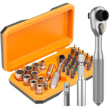 Screwdriver kit 42 in 1 Ratchet Torque Wrench Magnetic Drive Set with Flexible Shaft Extension Rod for Furniture, Bicycle, Computer Repair, DIY