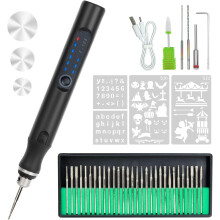 Electric Engraving Pen- Rechargeable USB Engraving Tool for Jewelry, Wood, Glass, Metal & Ceramic | Portable DIY Engraver (silver)