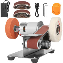 3-In-1 Mini Belt Sander, 15 Degree Knife Sharpener Electric Bench Grinder, 7 Speed Buffer Polisher for Metal Wood DIY, Tool & Knife Sharpening Kit