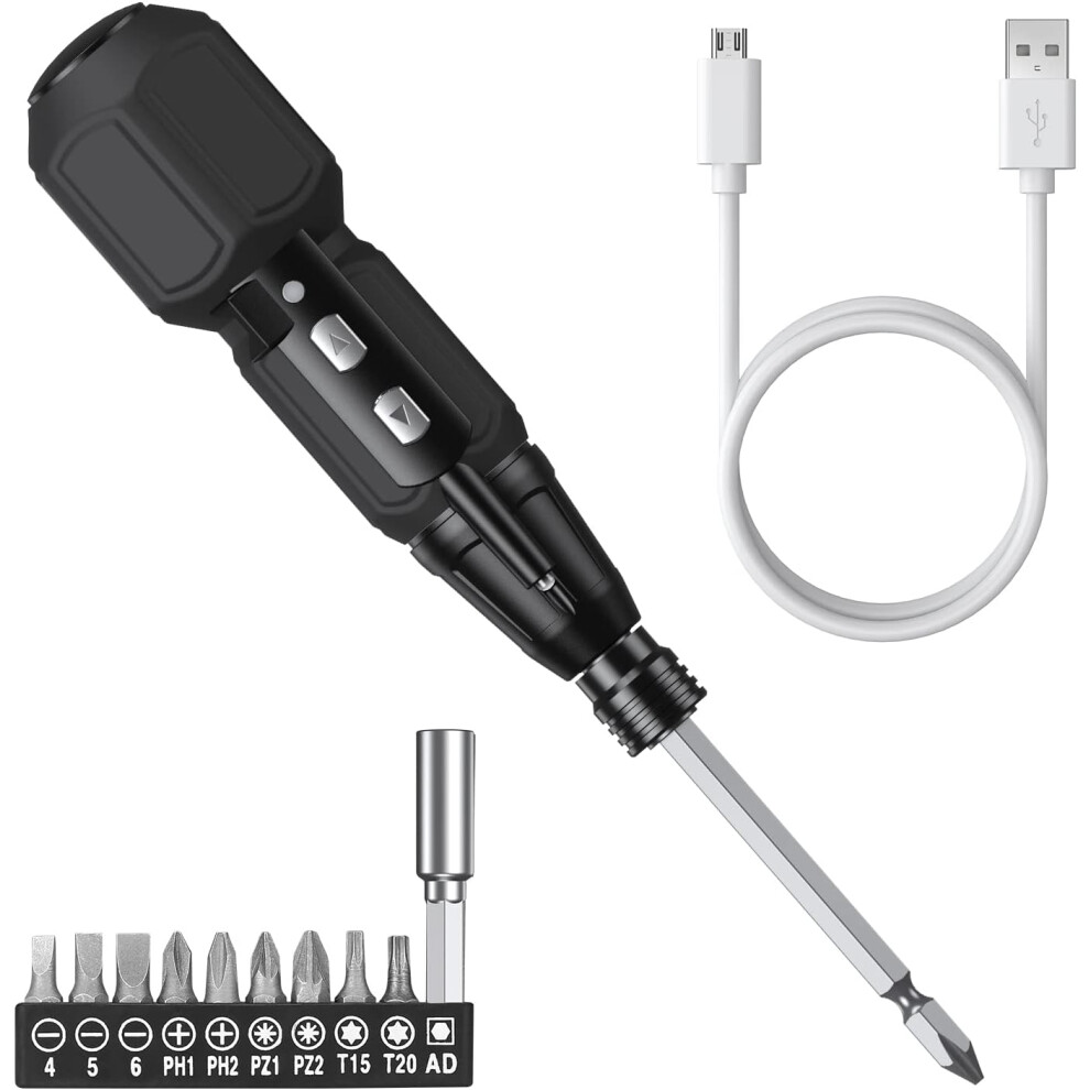 Electric Screwdriver Cordless, Rechargeable Power Screwdrivers Set, Portable Automatic Home Repair Tool Kit with LED Lights and USB Cable-image-OPC-PHZH9QN-NEW