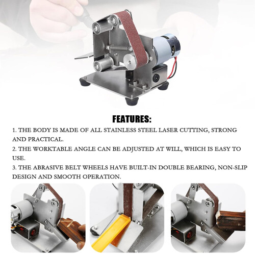 Multifunctional Grinder Mini Electric Belt Sander DIY Polishing Grinding Machine Cutter Edges Sharpener 2