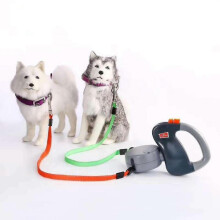(Black) MIMIGO Dog Leash Double-head Automatic Retractable Dog Leash For Two Dogs Walking Training Pet Supplies Dog Leash