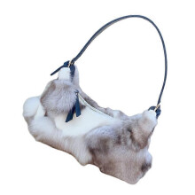 (36X34CM, WHITE) MIMIGO Women's Winter Fox Shoulder Handbags Hand Bag for Women Leather Top Handle Ladies Zipper Soft Stylish Fashion Bag