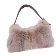 (36X34CM, PINK) MIMIGO Women's Winter Fox Shoulder Handbags Hand Bag for Women Leather Top Handle Ladies Zipper Soft Stylish Fashion Bag