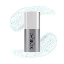 T18 Semilac Top Coat No Wipe Sparkling Blue UV Hybrid Gel 7ml