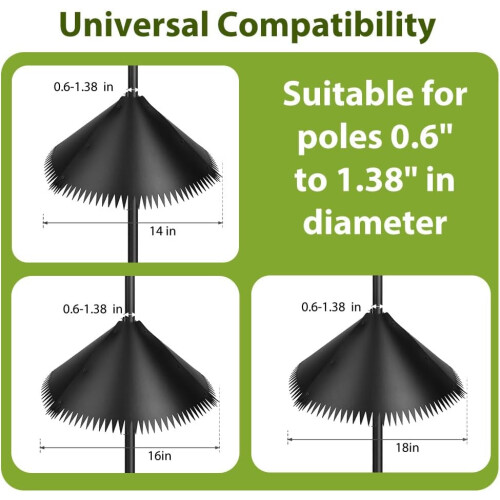 Squirrel Baffle for Bird Feeder Pole, Outdoor Pole Mount Squirrel Proof Guard Stopper 2