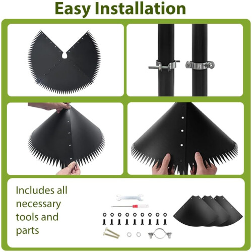 Squirrel Baffle for Bird Feeder Pole, Outdoor Pole Mount Squirrel Proof Guard Stopper 1