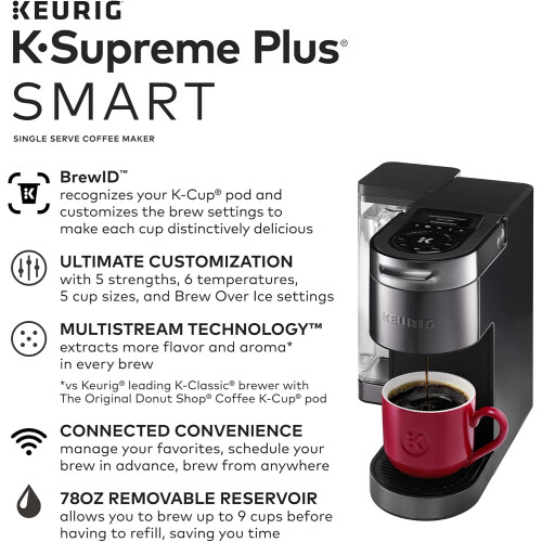  KSupreme Plus SMART Single Serve KCup Pod Coffee Maker (Black) My KCup Universal Reusable Filter 2