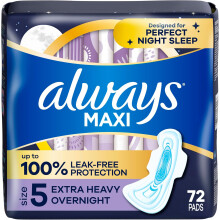 Always Maxi Overnight Pads with Wings for Women
