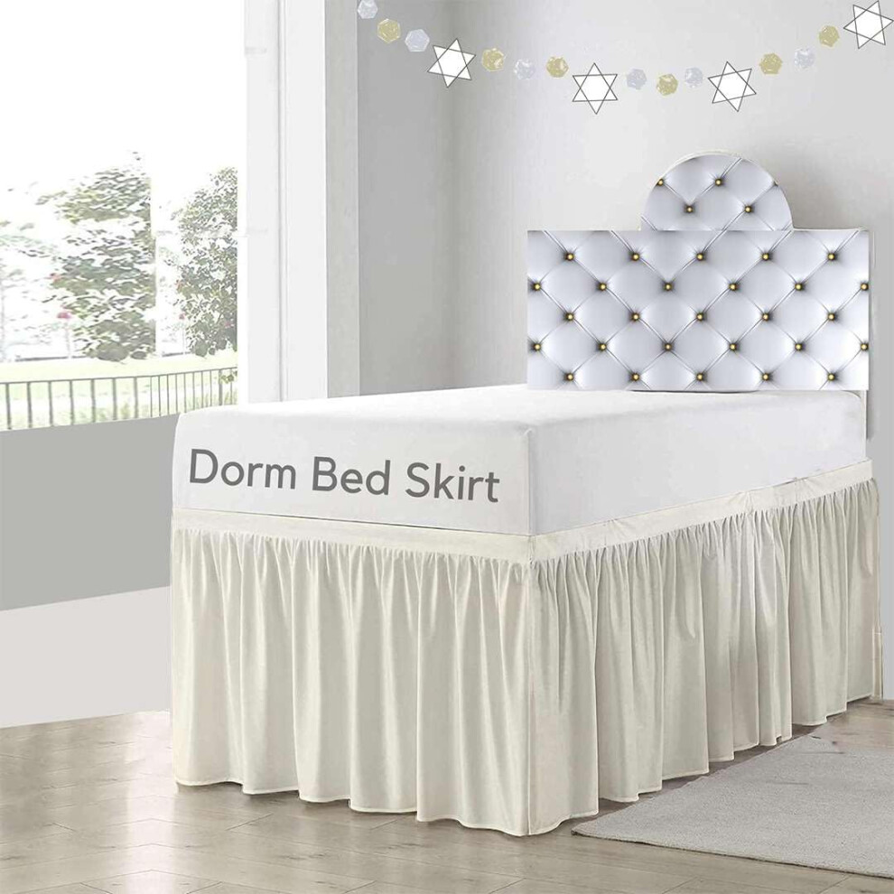 ,Dorm Room Bed Skirt, Microfiber, Solid Twin XL/36'' Drop