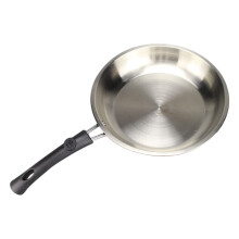 Kitchen Frying Pan Stainless Steel Non Stick Frying Pan Steel Skillet Wok Kitchenware for Cooking 22cm (Silver)