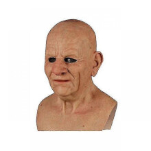 (E) Full Latex Mask For Halloween With Neck Full Head Creepy Wrinkle Face Mask Latex Mask Cosplay Party Props Mask For Face Women