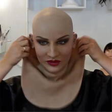 (D) Full Latex Mask For Halloween With Neck Full Head Creepy Wrinkle Face Mask Latex Mask Cosplay Party Props Mask For Face Women