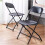 2 Pack Black Plastic Folding Chairs, Indoor Outdoor Stackable with Steel Frame 440lb. Capacity 5