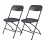 2 Pack Black Plastic Folding Chairs, Indoor Outdoor Stackable with Steel Frame 440lb. Capacity 1