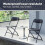 2 Pack Black Plastic Folding Chairs, Indoor Outdoor Stackable with Steel Frame 440lb. Capacity 4