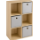 Spot On Dealz 6-Cube Storage Organizer Shelf Unit with 3 Fabric Baskets Living Room 2