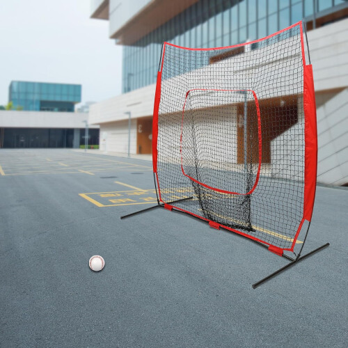 7ft Baseball Softball Hitting Pitching Net, Backstop Practice Net for Pitching Batting Catching 2