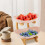 (2 Tier, Beige) Fruit Bowl,Fruit Basket Stand,Fruit Serving Tray 6
