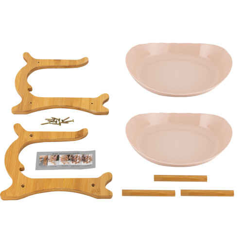 (2 Tier, Beige) Fruit Bowl,Fruit Basket Stand,Fruit Serving Tray 2