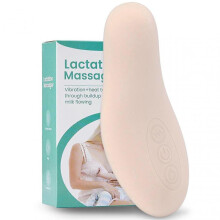 Lactation Massager Women Heating Vibration Breast Massager for Breastfeeding Clogged Ducts Mastitis Pinky White