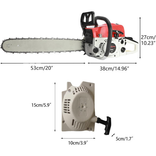 58cc Gas Powered Chain Saw with,2Cycle XTorq Engine, 20 Inch Chaaw 2