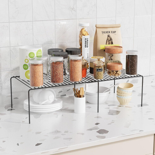 Expandable Storage Shelf, Pantry Organizers and Storage, Adjustable Rustproof Metal Wire Spice Rack 1