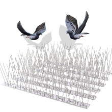 Bird Spikes for Pigeons Small Birds Cat, 10 Feet Bird Spikes Stainless Steel Bird Deterrent Spikes 10 Strips