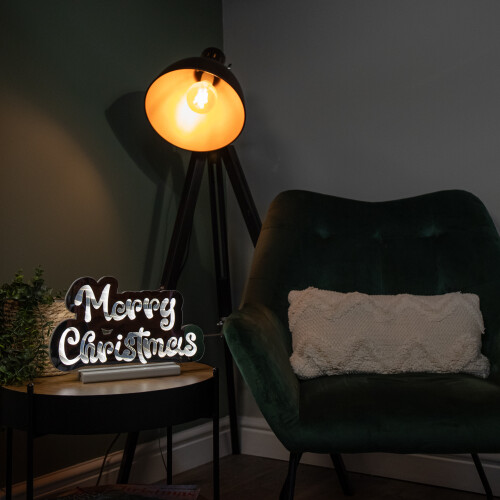 Snow Time 32cm Light up Merry Christmas Infinity Decoration with White LEDs 2