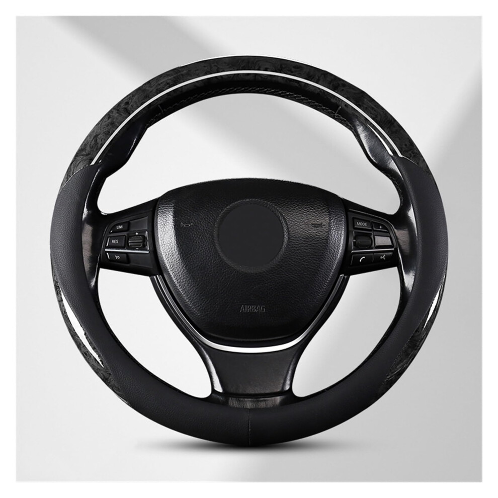 Car Steering Wheel Cover Set Car Steering Wheel Cover Breathable Mahogany Leather Fashionable Atmosphere Car Interior (Color : 2) Grain 6493810909979
